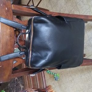 a new day black faux leather backpack- New!